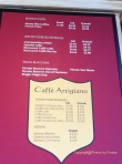 Cafe Menu at Caffe Artigiano in Vancouver